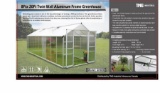 8' x 20' Twin Wall Aluminum Frame Greenhouse - New!