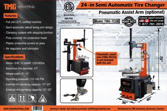 TMG Industries Heavy Duty Tire Changer - New!