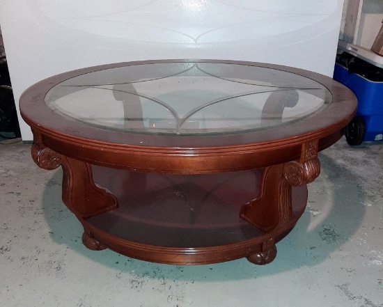 Wood with Glass Top Coffee Table!