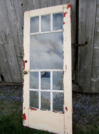 Exterior Multi Glass Pane Wood Door!