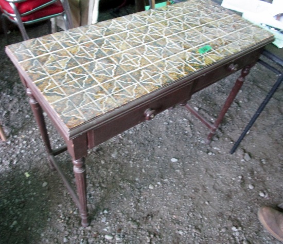 Tile Top Hall Table!