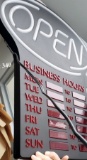 LED light ‘Open’ Signage with Hours!