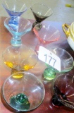 Vintage Rainbow Coloured Martini Glasses!