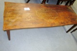 Wood with Brass Inlaid Coffee Table!