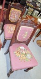 Vintage Needlepoint Chairs on Wheels!