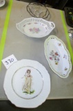 Antique Dishes Including Reticulated Ribbon Design!