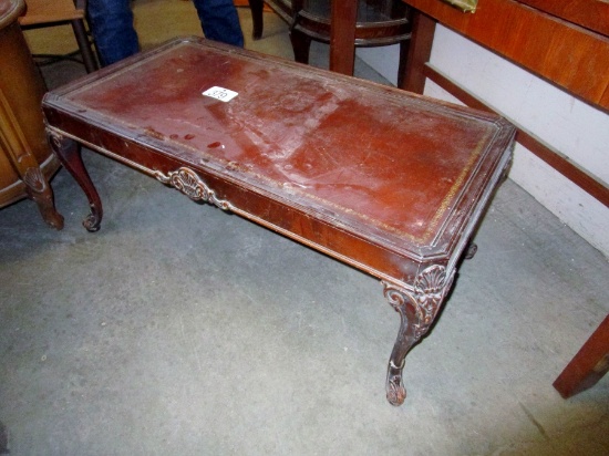 Leather Inlaid Coffee Table!