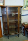 Oak Glass Bow Front China Cabinet!