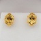 Sterling Silver Yellow Gold Beer Quartz Earrings - New!