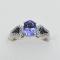 Sterling Silver Tanzanite, White Sapphire & Diamond Ring - New!