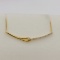 Sterling Silver Yellow Gold Plated Diamond Bar Necklace - New!