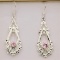 Vintage Sterling Silver Pink Ice Cubic Zirconia Earrings - New!