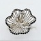 Sterling Silver Plated Cubic Zirconia Floral Ring - New!