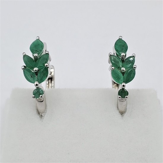Sterling Silver Emerald Earrings - New!
