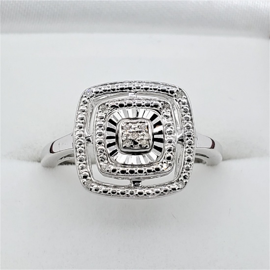 Sterling Silver Diamond Cocktail Ring - New!