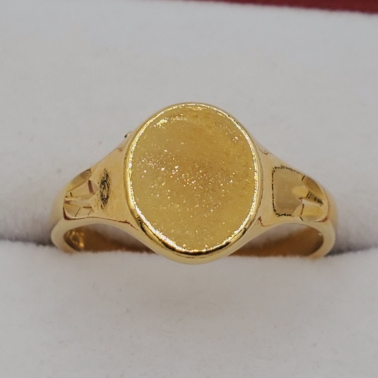 Sterling Silver Yellow Gold Plated Signet Ring - New!