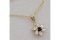 Blue Sapphire & CZ Pendant with Sterling Chain - New