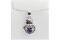 Amethyst Heart Charm Pendant with Sterling Chain - New