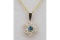 Blue Topaz & CZ Pendant with Sterling Chain - New