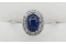 Blue Sapphire & CZ Ring - New