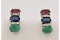 Natural Ruby, Sapphire, Emerald & CZ Earrings - New