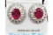 Natural Ruby & CZ Earrings - New