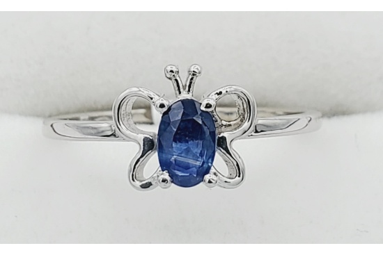 Blue Sapphire "Butterfly" Baby Ring - New