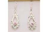 Pink Ice CZ Dangler Earrings - New