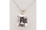 White Topaz Pendant with Sterling Chain - New