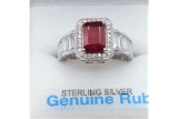 Natural Ruby & CZ Cocktail Ring - New