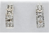 Sterling Silver Plated CZ Earrings - New