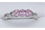 Sterling Silver Pink CZ Ring - New