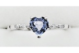 Sapphire & Diamond Heart Ring - New