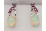 Opal & Ruby Earrings - New
