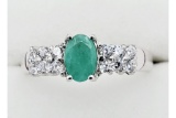 Emerald & CZ Ring - New