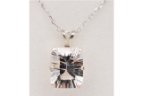 Sterling Silver White Topaz Pendant with Chain - New