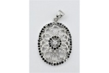 Silver Plated CZ Pendant with Sterling Silver Chain - New