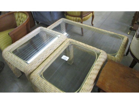 Resin Wicker Coffee and End Tables