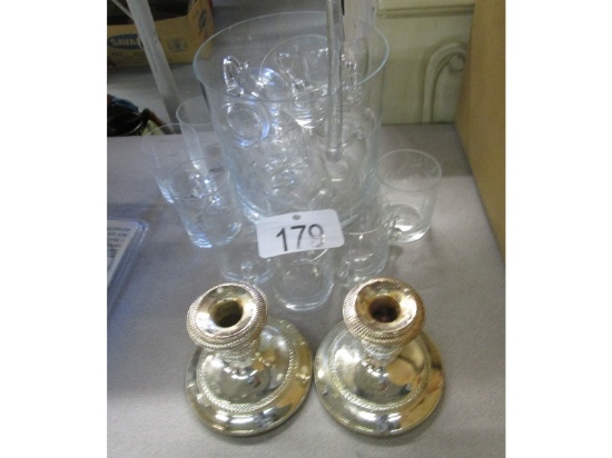 Punch Set and Candlesticks