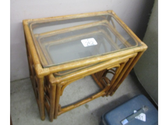 Rattan Nesting Table