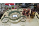Dip Tray, Decanter And Glasses