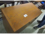 Oak Filing Cabinet - Locked and No Key
