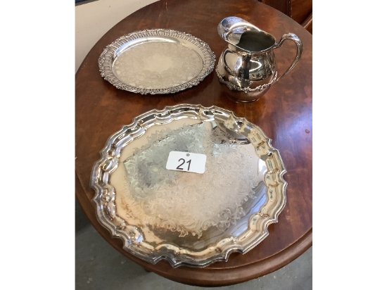 Silver Jug and Silver Trays