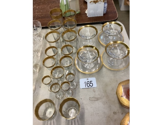 Gold Trim Glasses Dishes