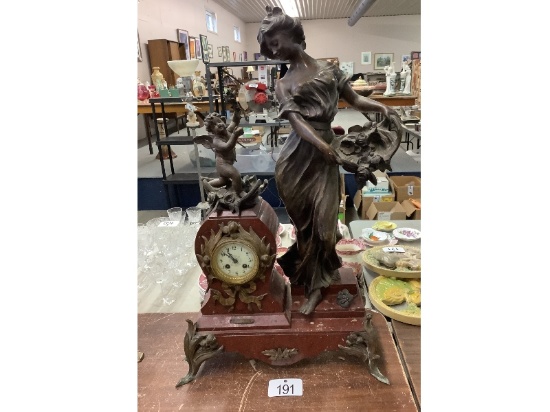 Bronze DISTRACTION Clock with Marble Base