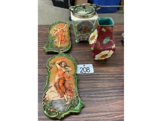 Biscuit Barrel, Vase, Etc.