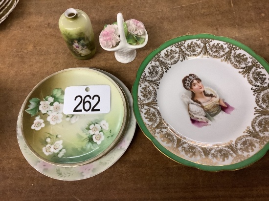 Antique Plates and Hand Painted Vase
