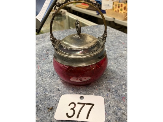 Cranberry Lidded Pot