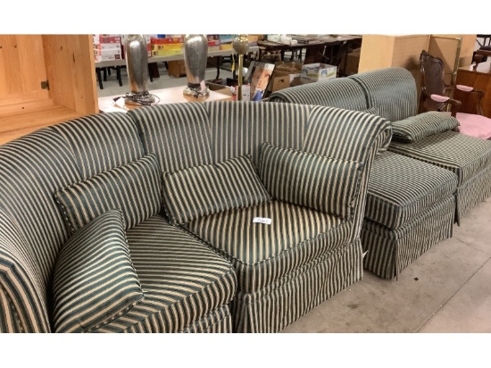 Sectional Chesterfield with Two Side Chairs