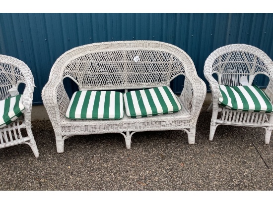 White Wicker Set